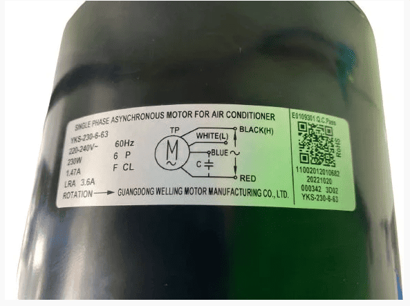 MOTOR VENTILADOR CONDENSADORA ELGIN 60.000 BTUS AC YKS-230-6-63 | YDK110-8B - Imagem 2